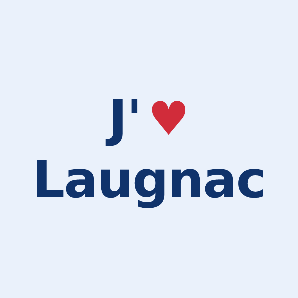 Sticker personnalisé Laugnac — design J'aime Laugnac
