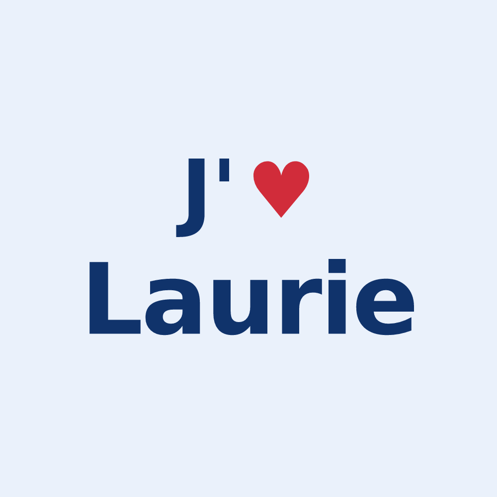 Sticker personnalisé Laurie — design J'aime Laurie