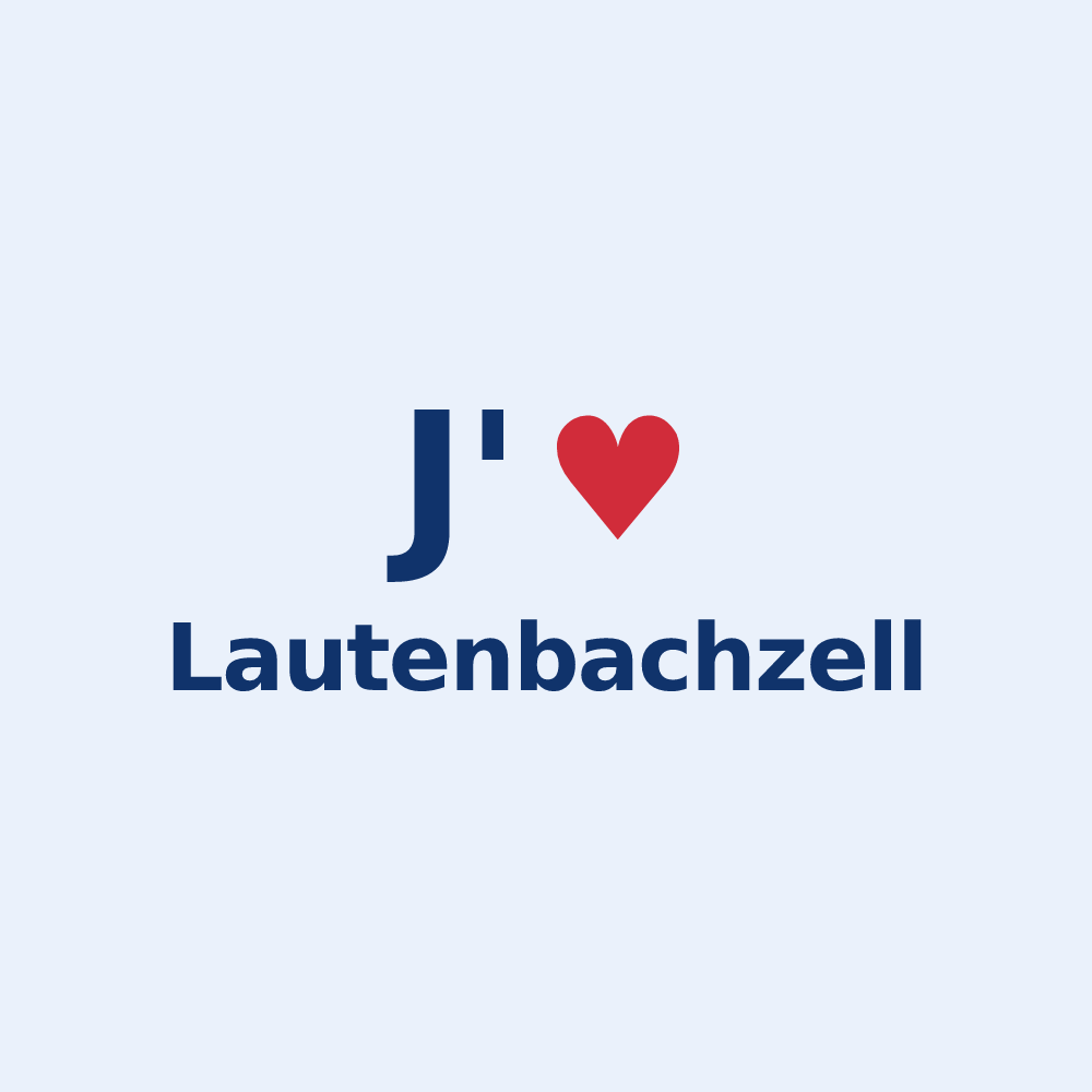 Sticker personnalisé Lautenbachzell — design « J'aime Lautenbachzell » imprimé sur le sticker
