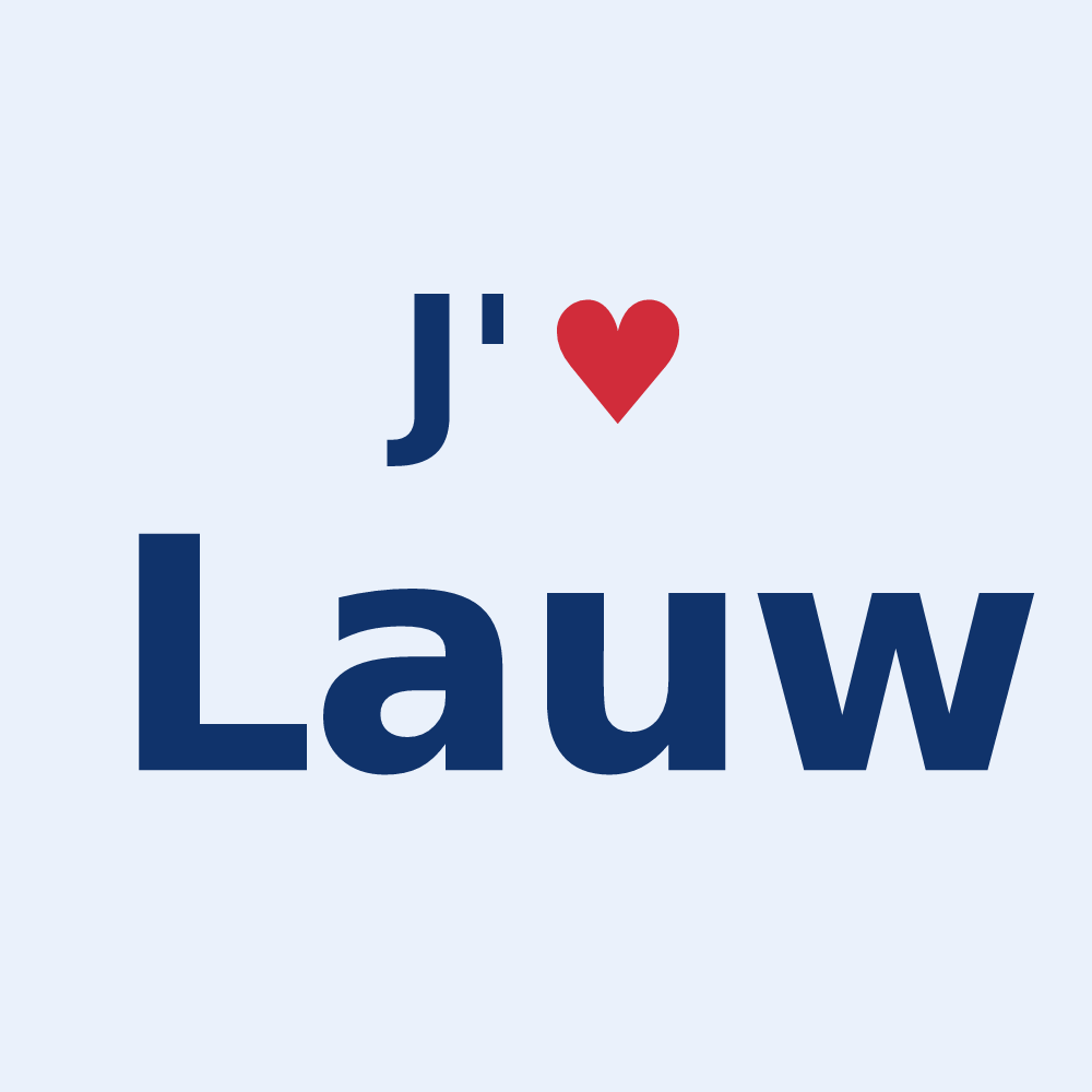 Sticker personnalisé Lauw — design J'aime Lauw