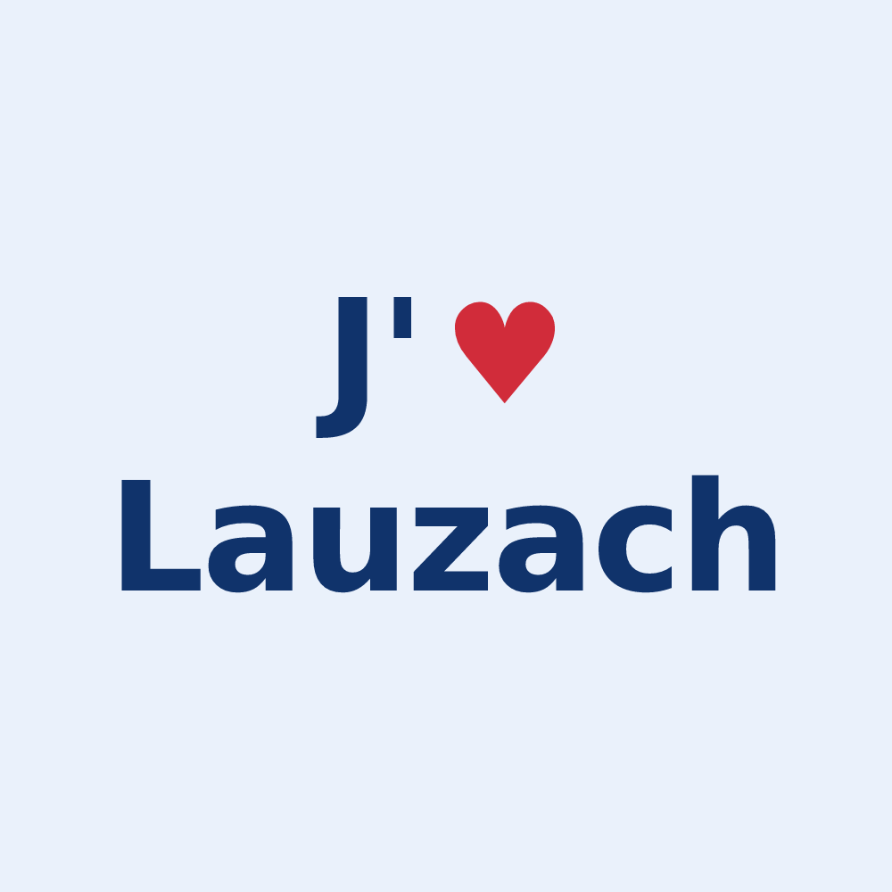 Sticker personnalisé Lauzach — design J'aime Lauzach