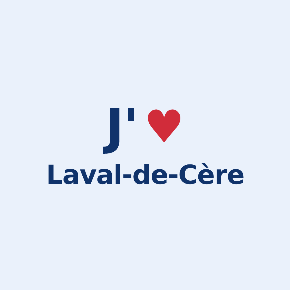 Sticker personnalisé Laval-de-Cère — design J'aime Laval-de-Cère