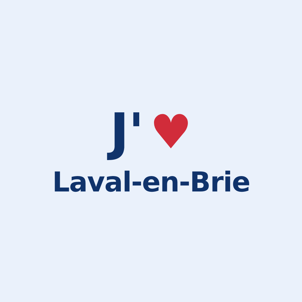 Sticker personnalisé Laval-en-Brie — design J'aime Laval-en-Brie