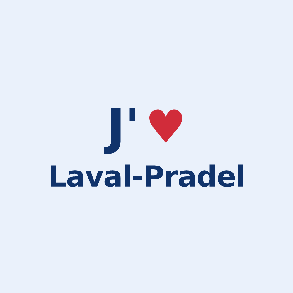 Sticker personnalisé Laval-Pradel — design J'aime Laval-Pradel