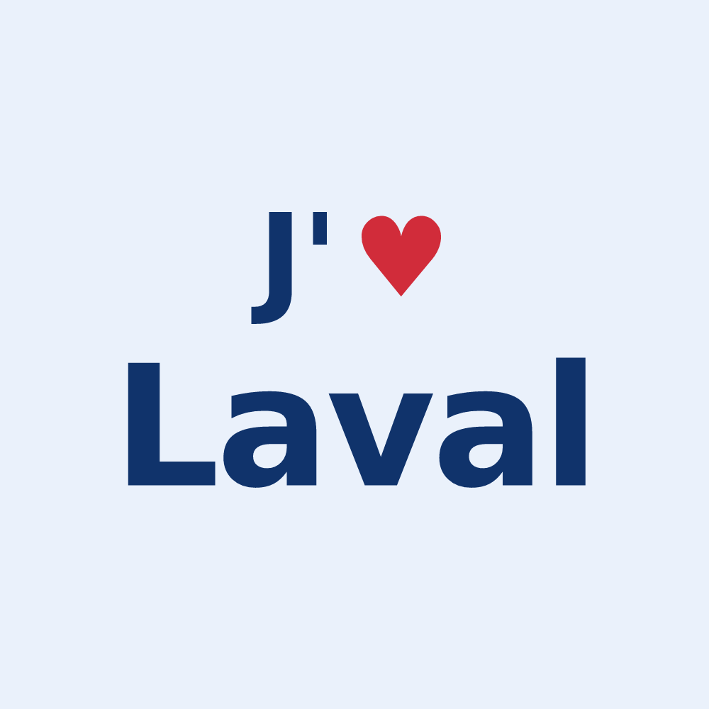 Sticker personnalisé Laval — design J'aime Laval