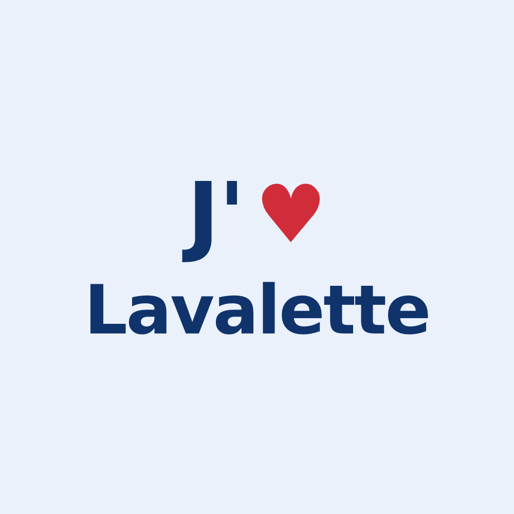 Sticker personnalisé Lavalette — design « J'aime Lavalette » imprimé sur le sticker