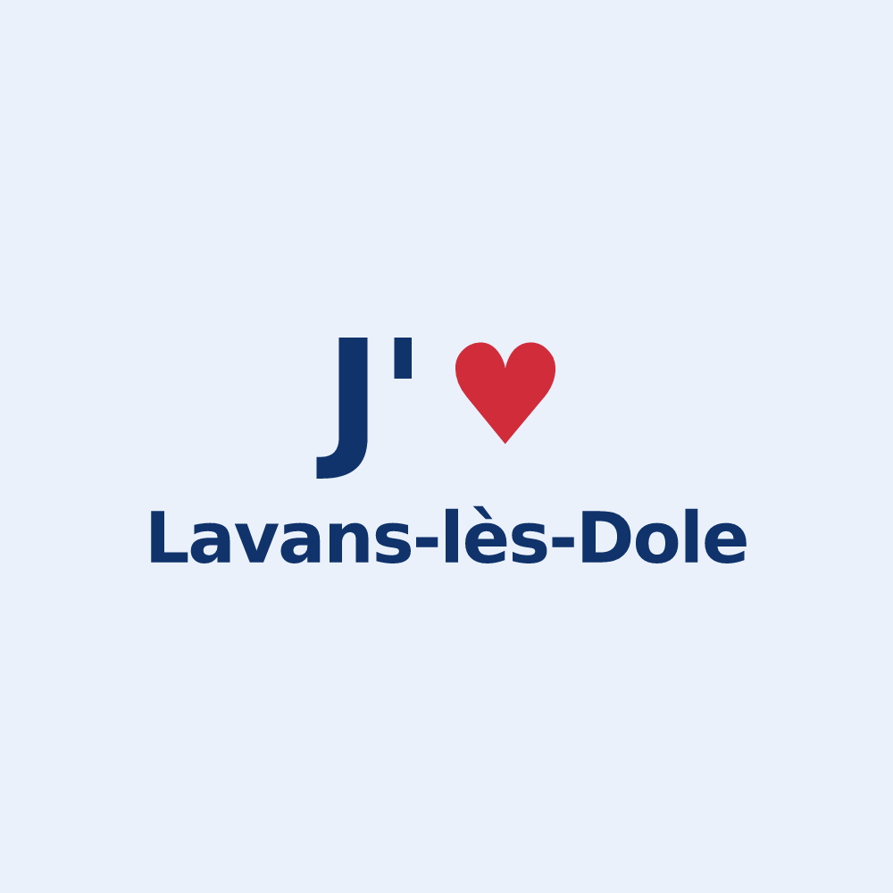 Sticker personnalisé Lavans-lès-Dole — design J'aime Lavans-lès-Dole