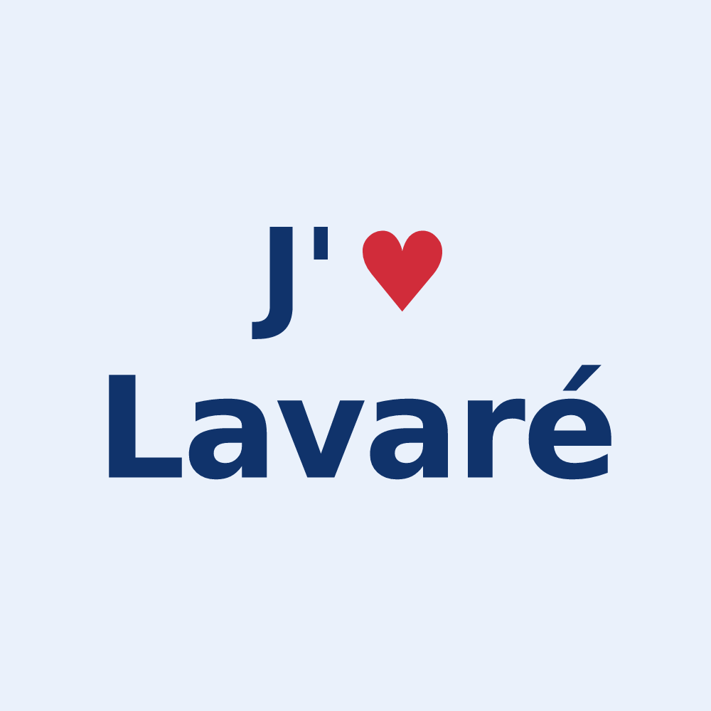 Sticker personnalisé Lavaré — design J'aime Lavaré