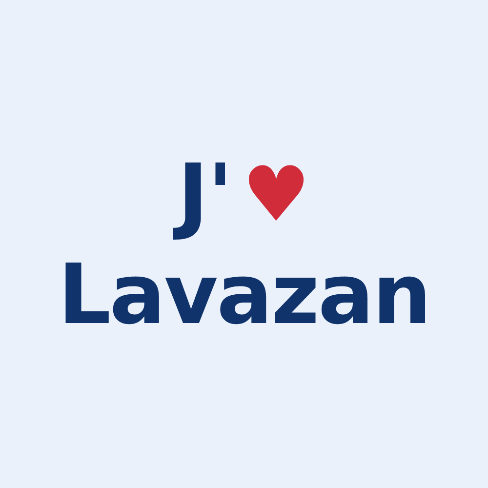 Sticker personnalisé Lavazan — design J'aime Lavazan