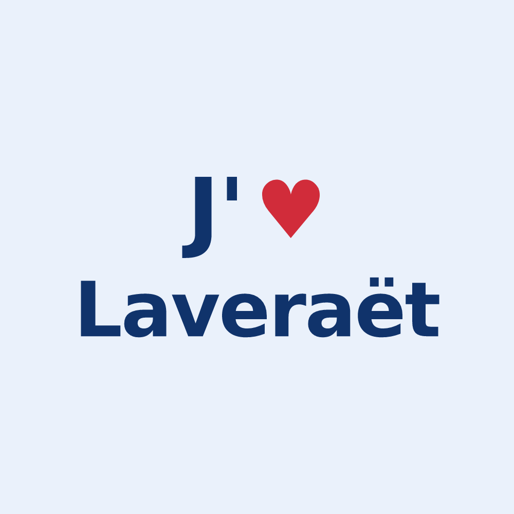 Sticker personnalisé Laveraët — design J'aime Laveraët
