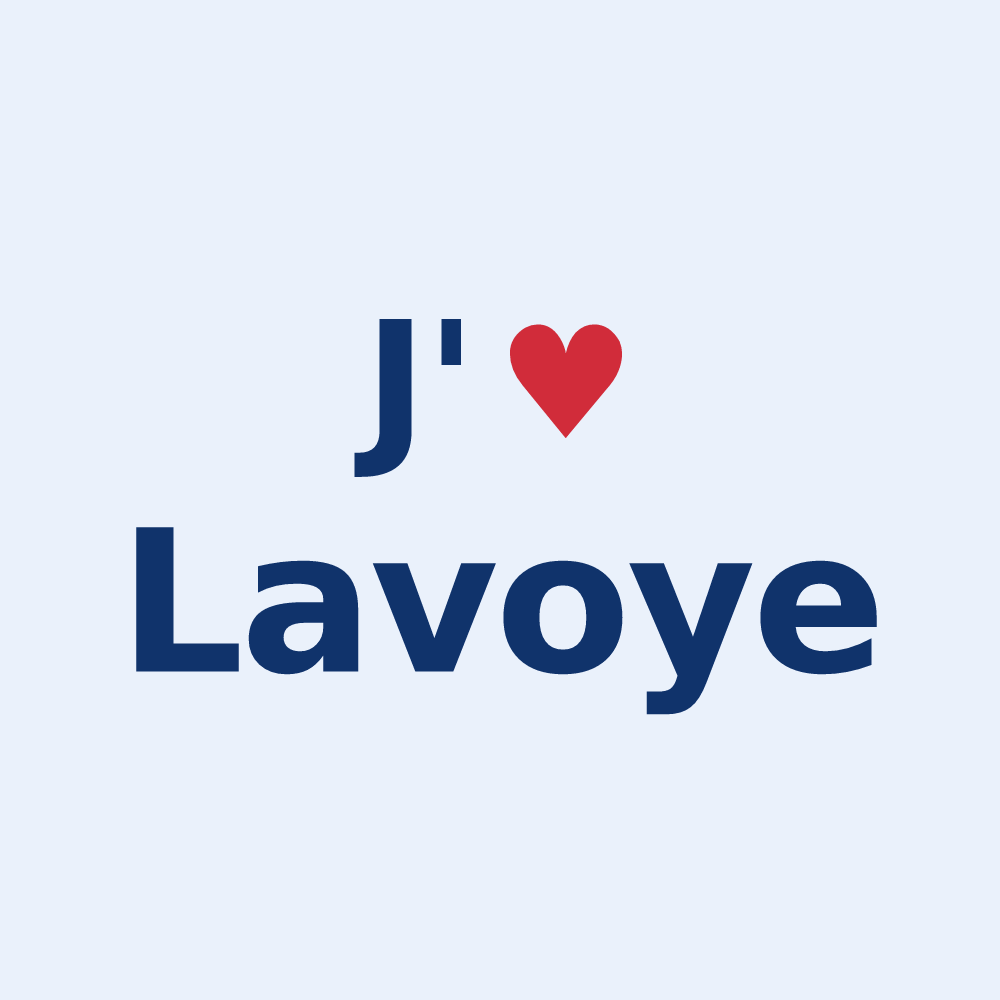 Sticker personnalisé Lavoye — design « J'aime Lavoye » imprimé sur le sticker