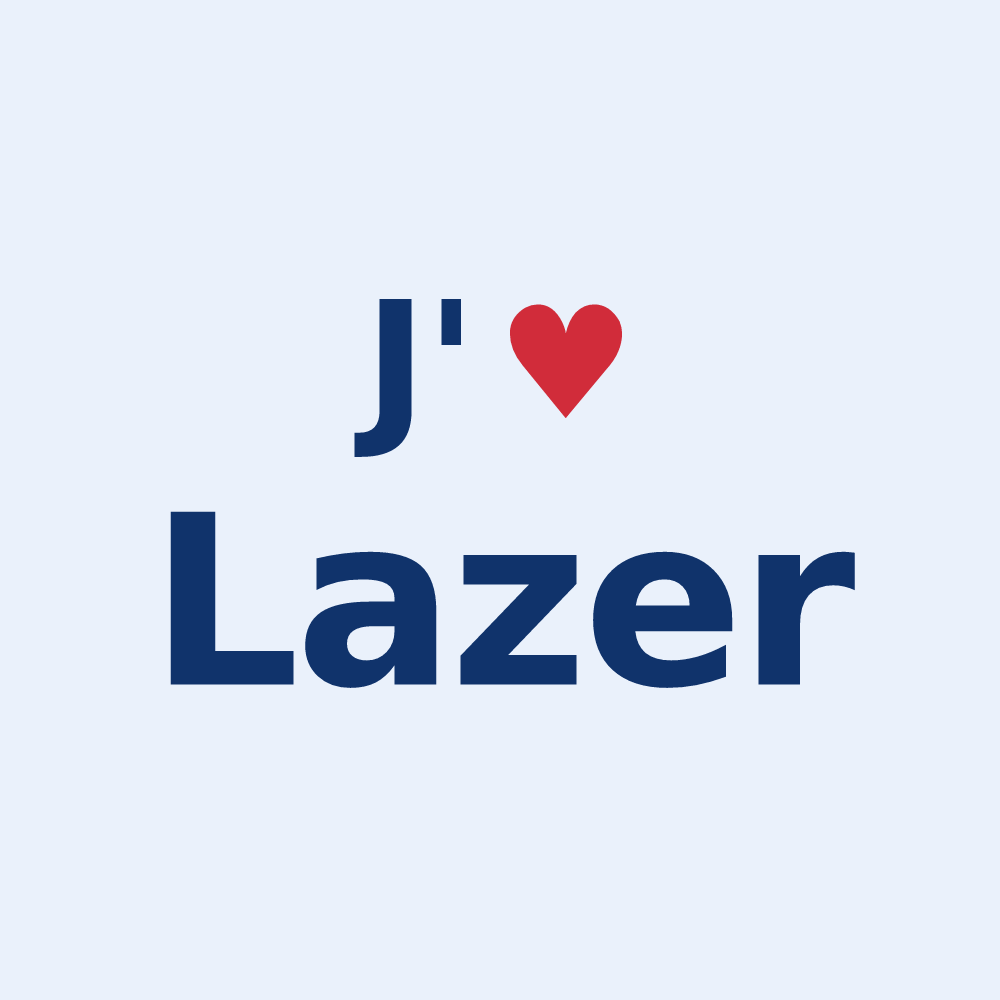 Sticker personnalisé Lazer — design J'aime Lazer
