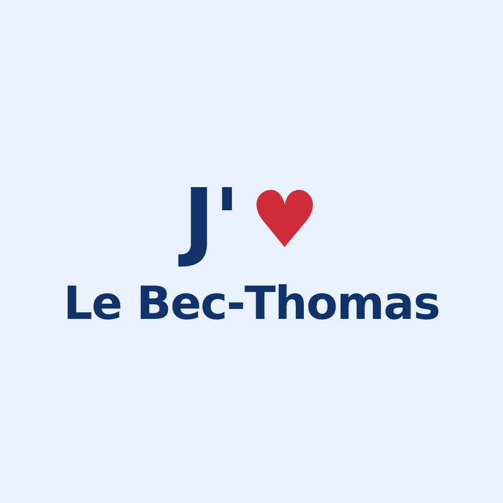 Sticker personnalisé Le Bec-Thomas — design J'aime Le Bec-Thomas