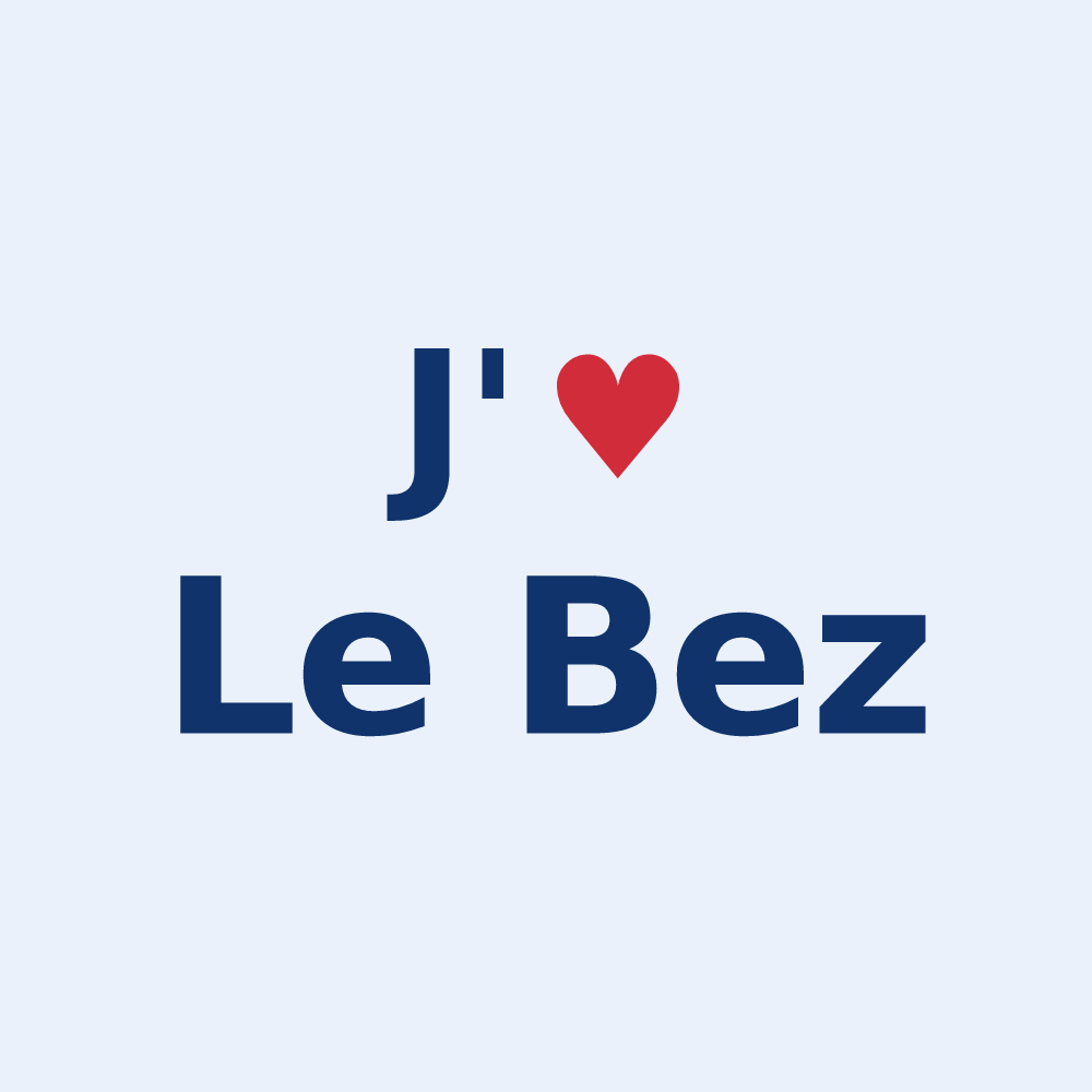 Sticker personnalisé Le Bez — design J'aime Le Bez