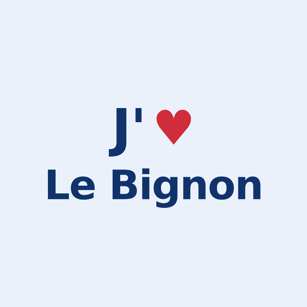 Sticker personnalisé Le Bignon — design « J'aime Le Bignon » imprimé sur le sticker