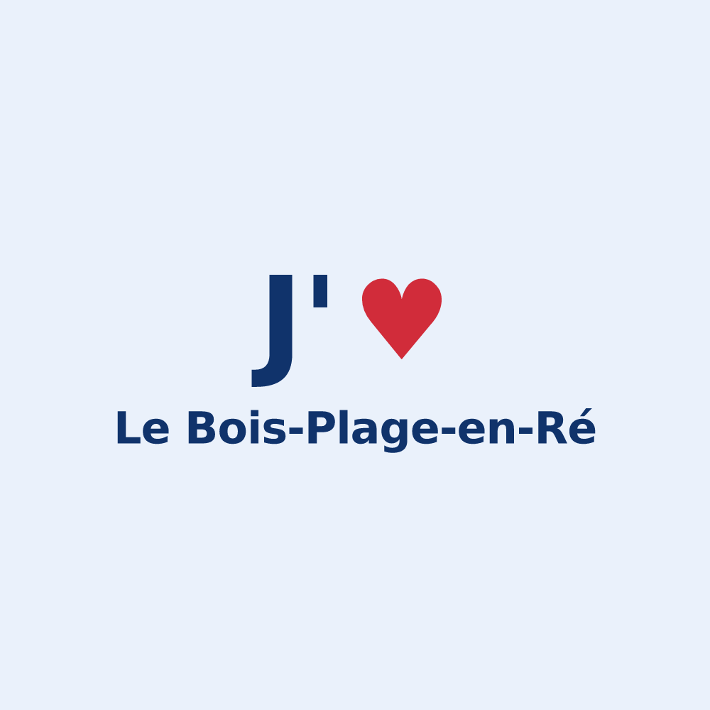 Sticker personnalisé Le Bois-Plage-en-Ré — design J'aime Le Bois-Plage-en-Ré