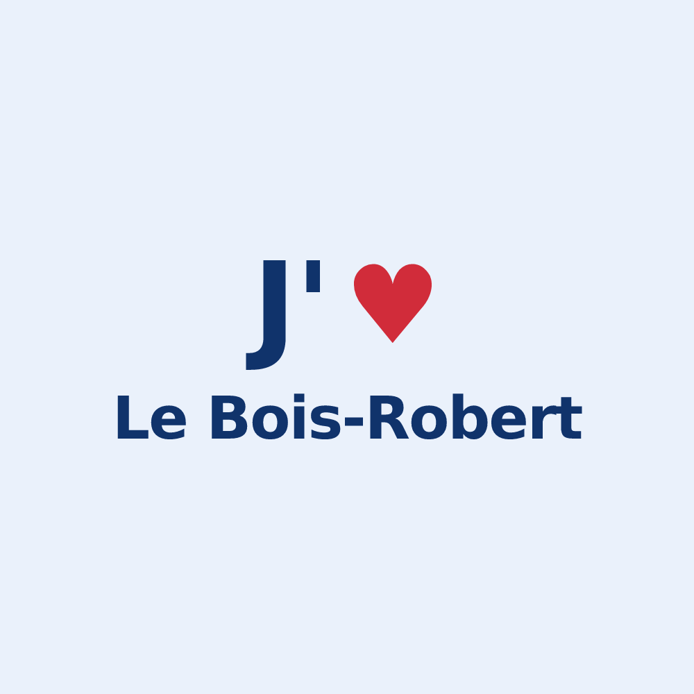 Sticker personnalisé Le Bois-Robert — design J'aime Le Bois-Robert