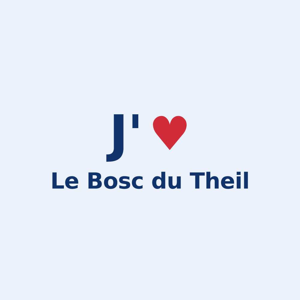 Sticker personnalisé Le Bosc du Theil — design J'aime Le Bosc du Theil
