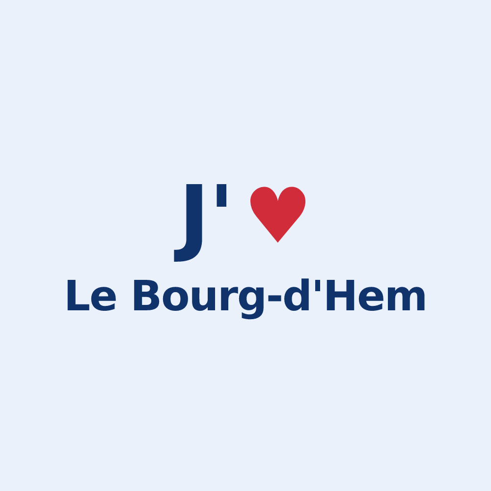 Sticker personnalisé Le Bourg-d'Hem — design J'aime Le Bourg-d'Hem