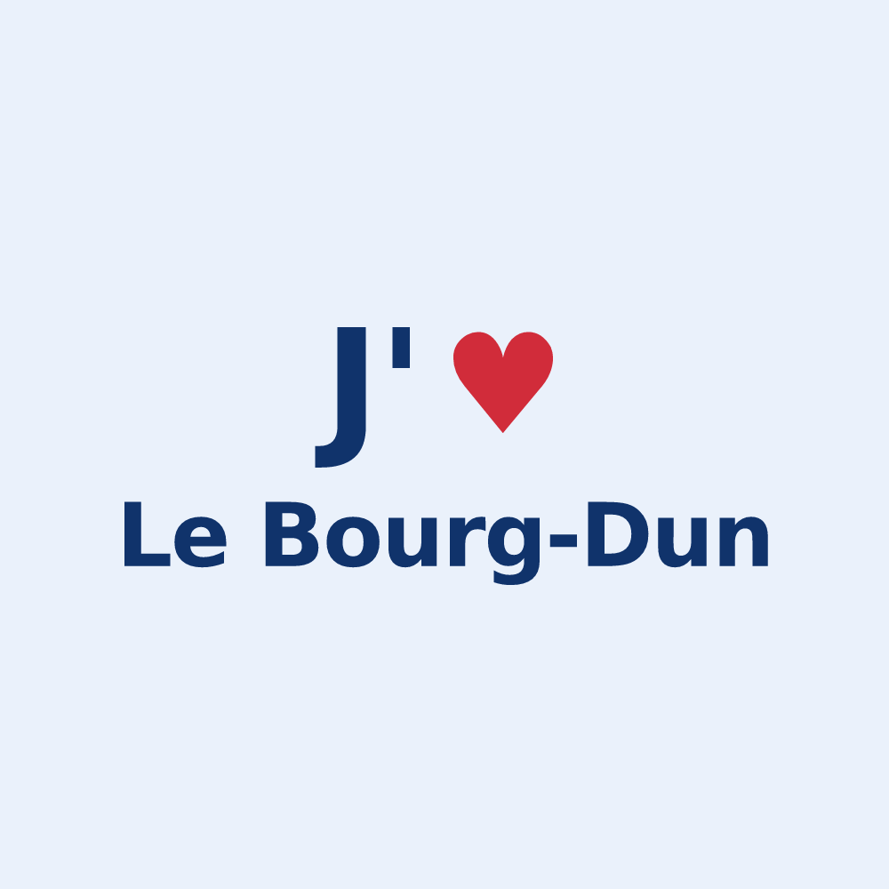 Sticker personnalisé Le Bourg-Dun — design J'aime Le Bourg-Dun
