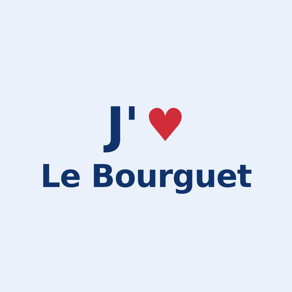 Sticker personnalisé Le Bourguet — design J'aime Le Bourguet
