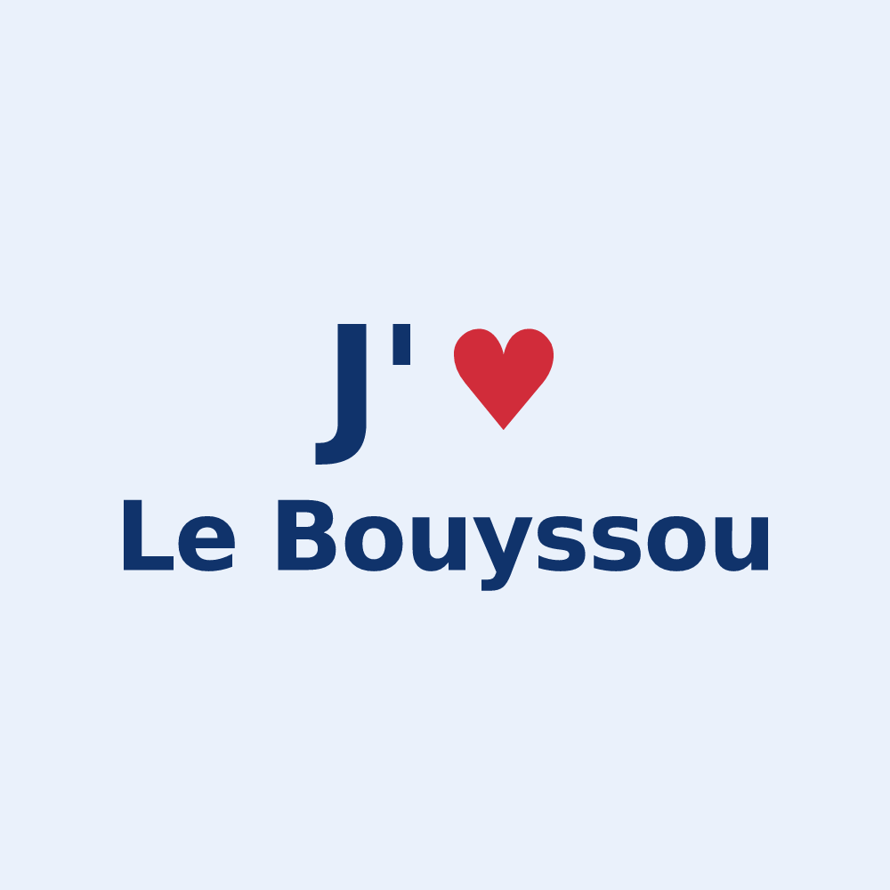 Sticker personnalisé Le Bouyssou — design « J'aime Le Bouyssou » imprimé sur le sticker