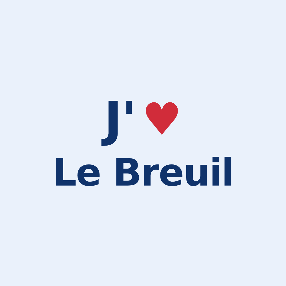 Sticker personnalisé Le Breuil — design J'aime Le Breuil