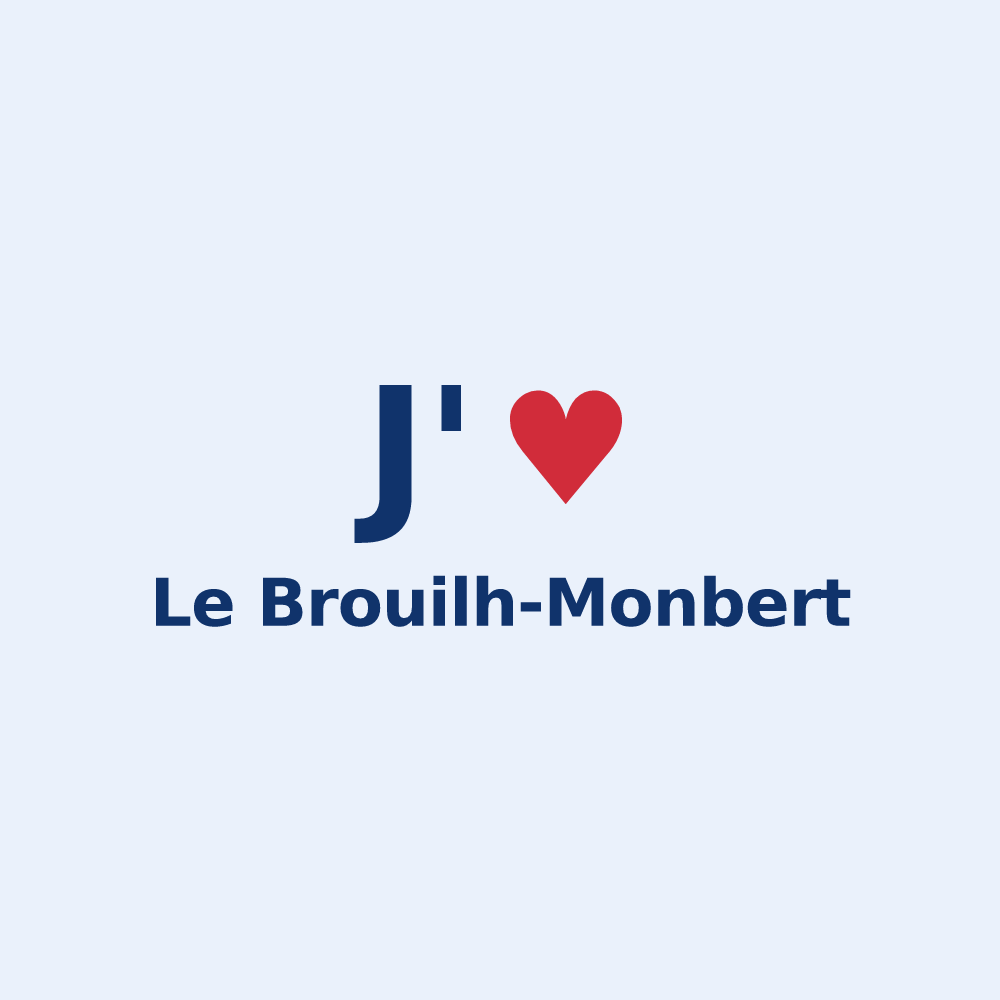 Sticker personnalisé Le Brouilh-Monbert — design J'aime Le Brouilh-Monbert