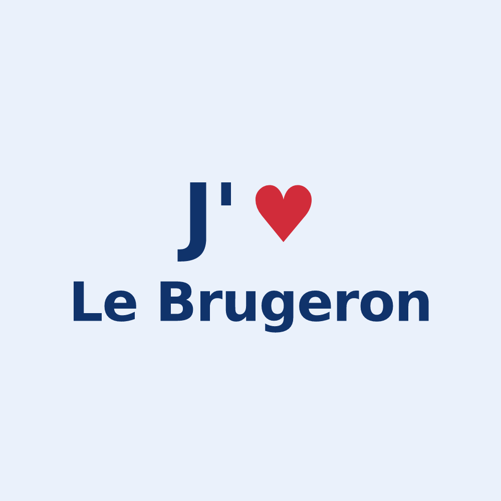 Sticker personnalisé Le Brugeron — design J'aime Le Brugeron