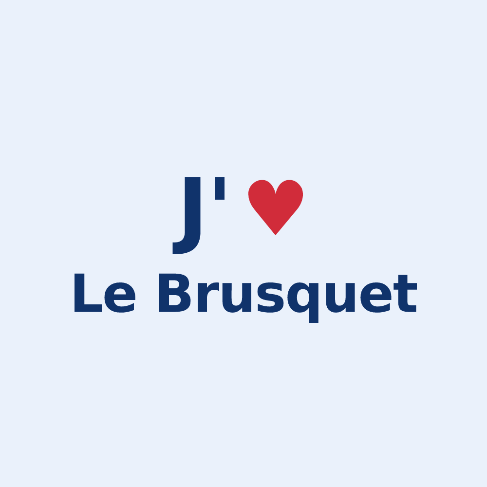 Sticker personnalisé Le Brusquet — design J'aime Le Brusquet