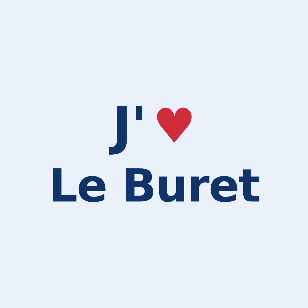 Sticker personnalisé Le Buret — design J'aime Le Buret