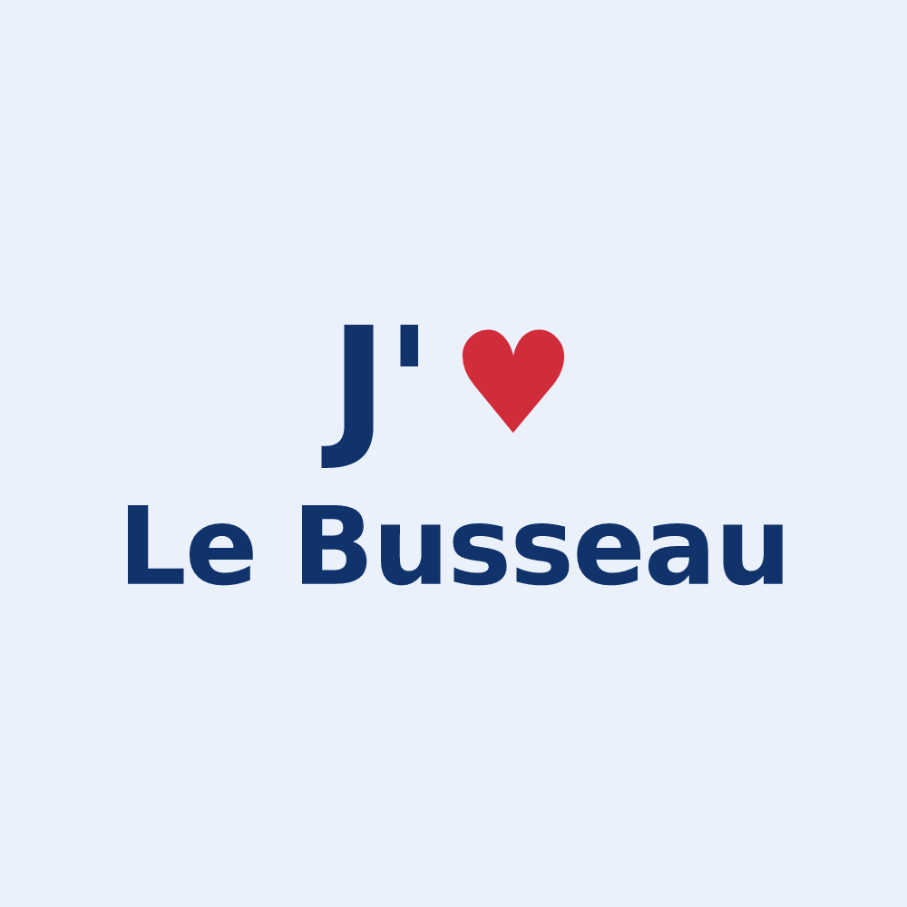 Sticker personnalisé Le Busseau — design J'aime Le Busseau