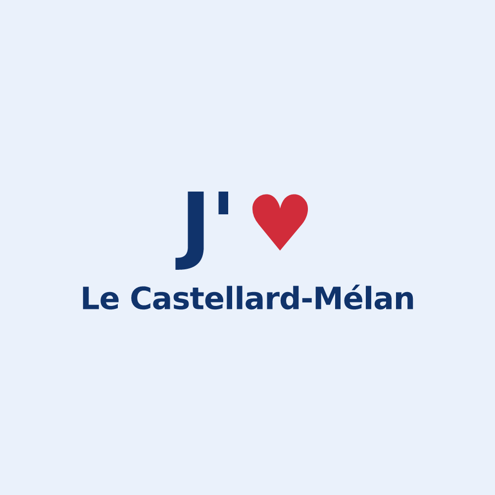 Sticker personnalisé Le Castellard-Mélan — design J'aime Le Castellard-Mélan
