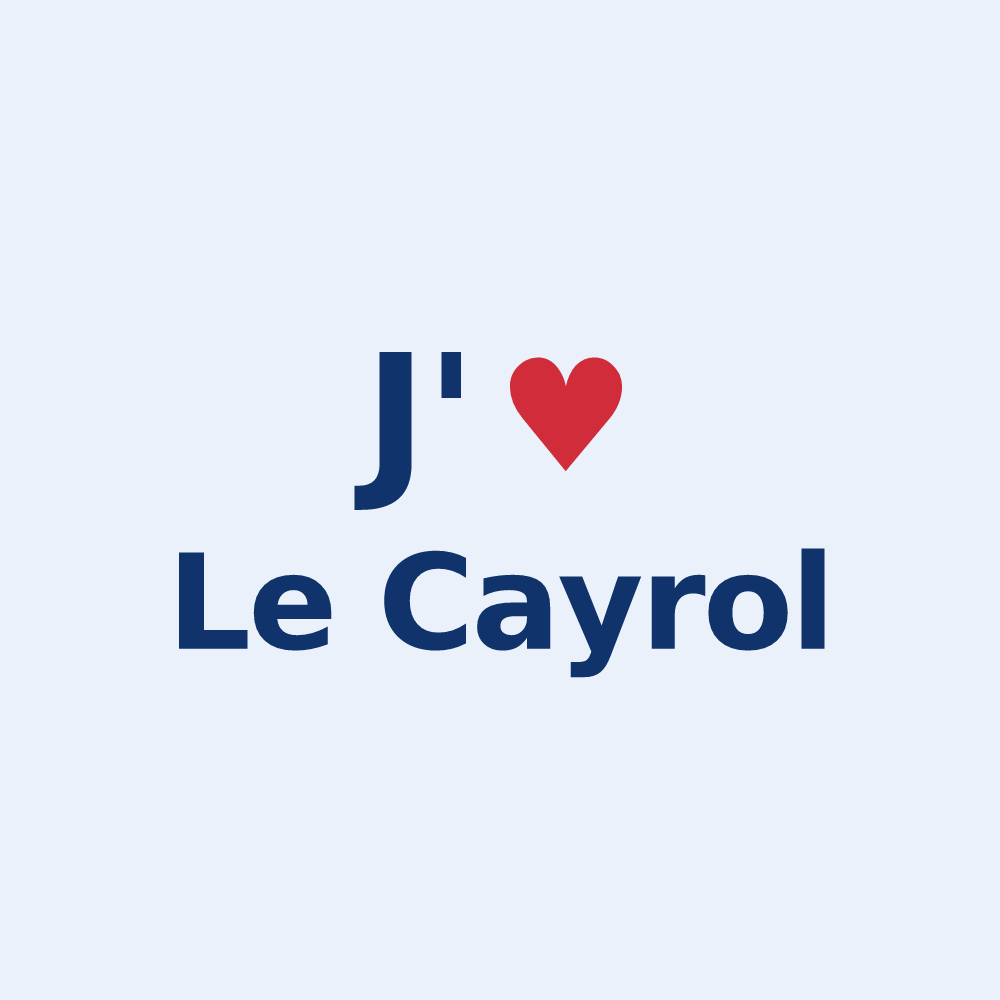 Sticker personnalisé Le Cayrol — design « J'aime Le Cayrol » imprimé sur le sticker