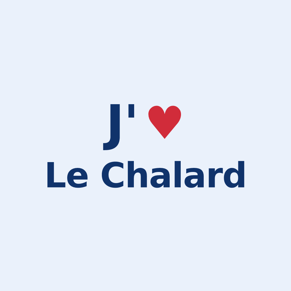Sticker personnalisé Le Chalard — design « J'aime Le Chalard » imprimé sur le sticker