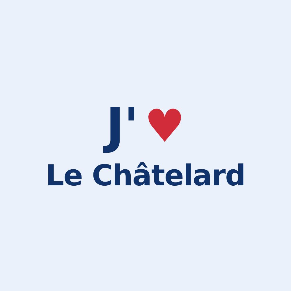 Sticker personnalisé Le Châtelard — design « J'aime Le Châtelard » imprimé sur le sticker