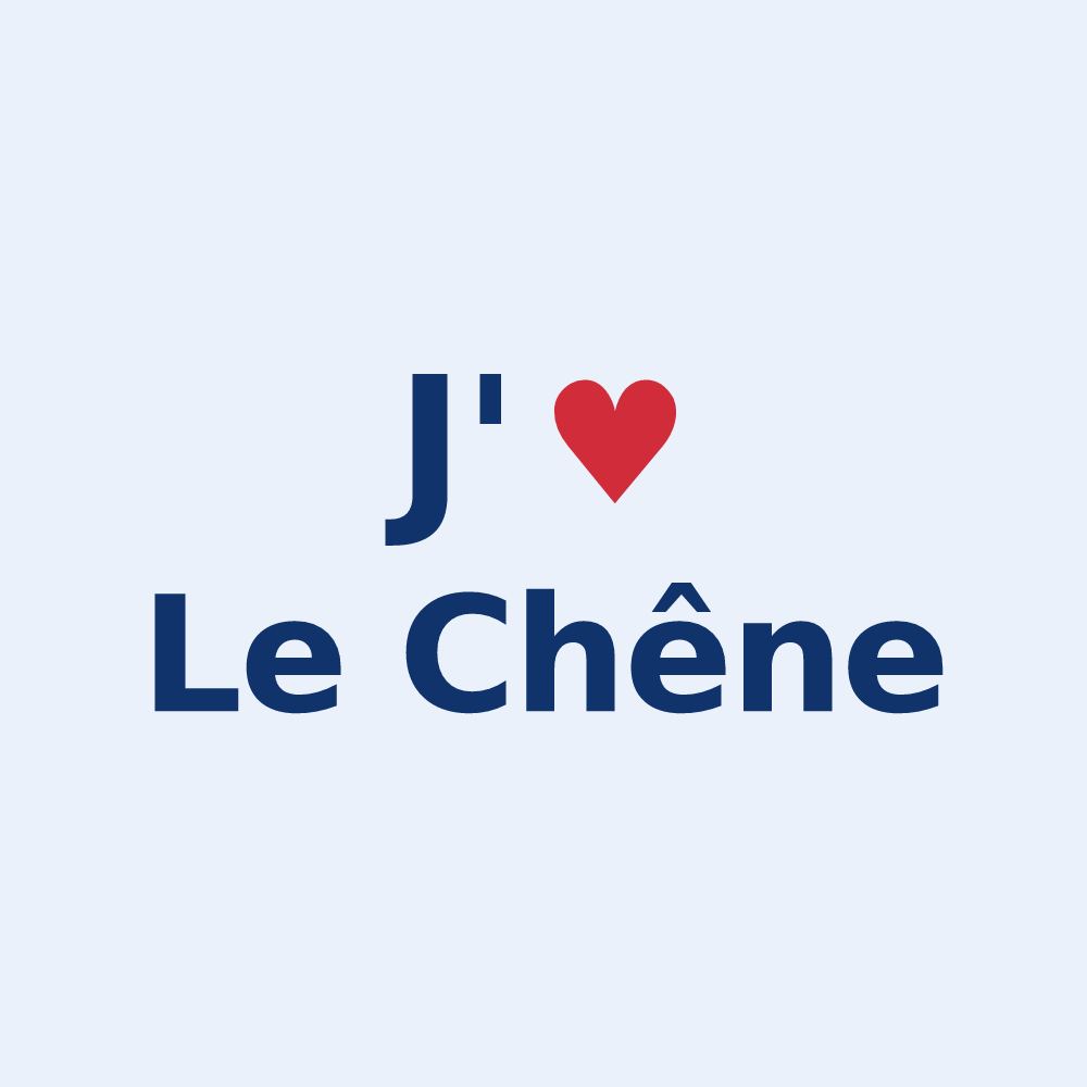 Sticker personnalisé Le Chêne — design J'aime Le Chêne