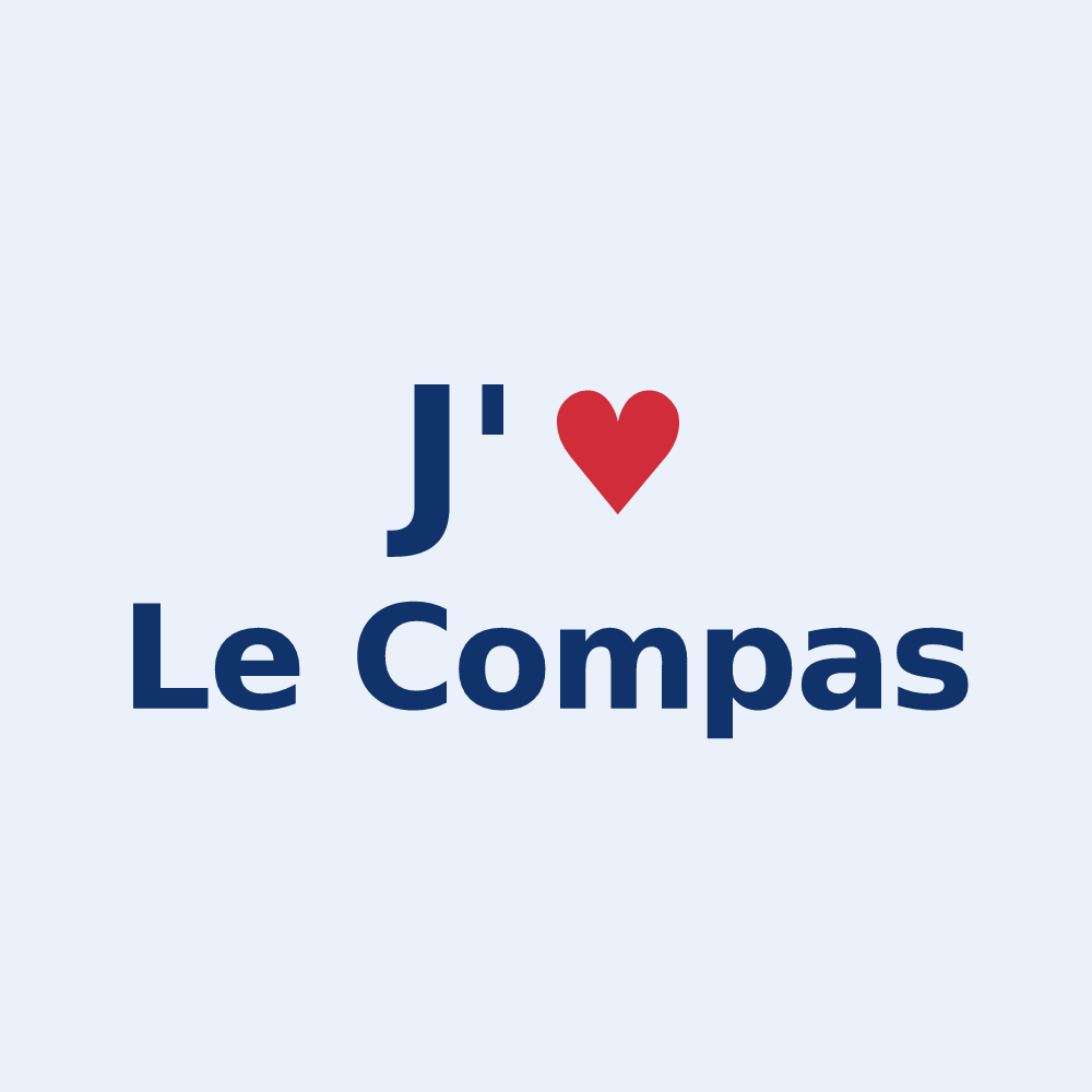 Sticker personnalisé Le Compas — design J'aime Le Compas