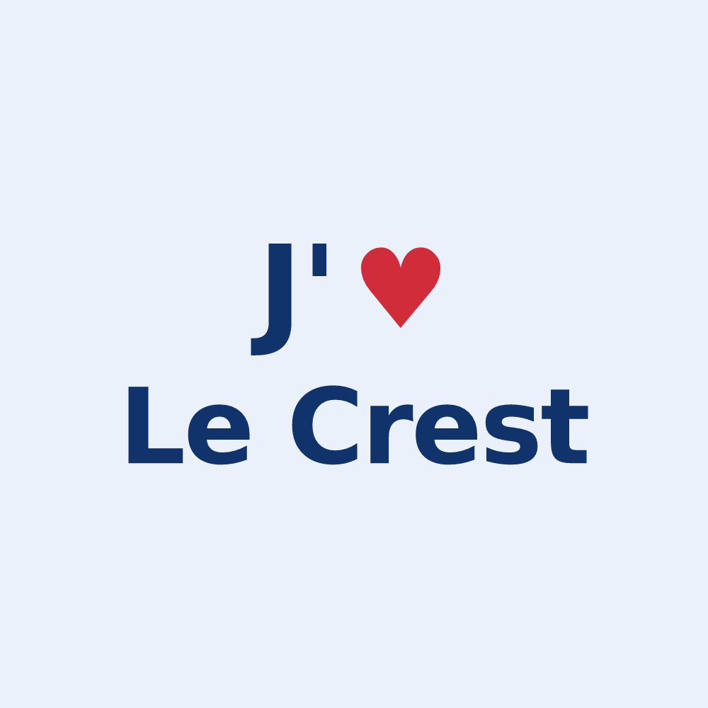 Sticker personnalisé Le Crest — design J'aime Le Crest