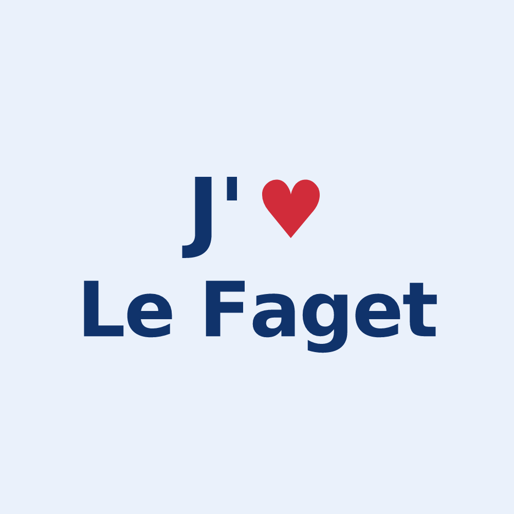 Sticker personnalisé Le Faget — design J'aime Le Faget
