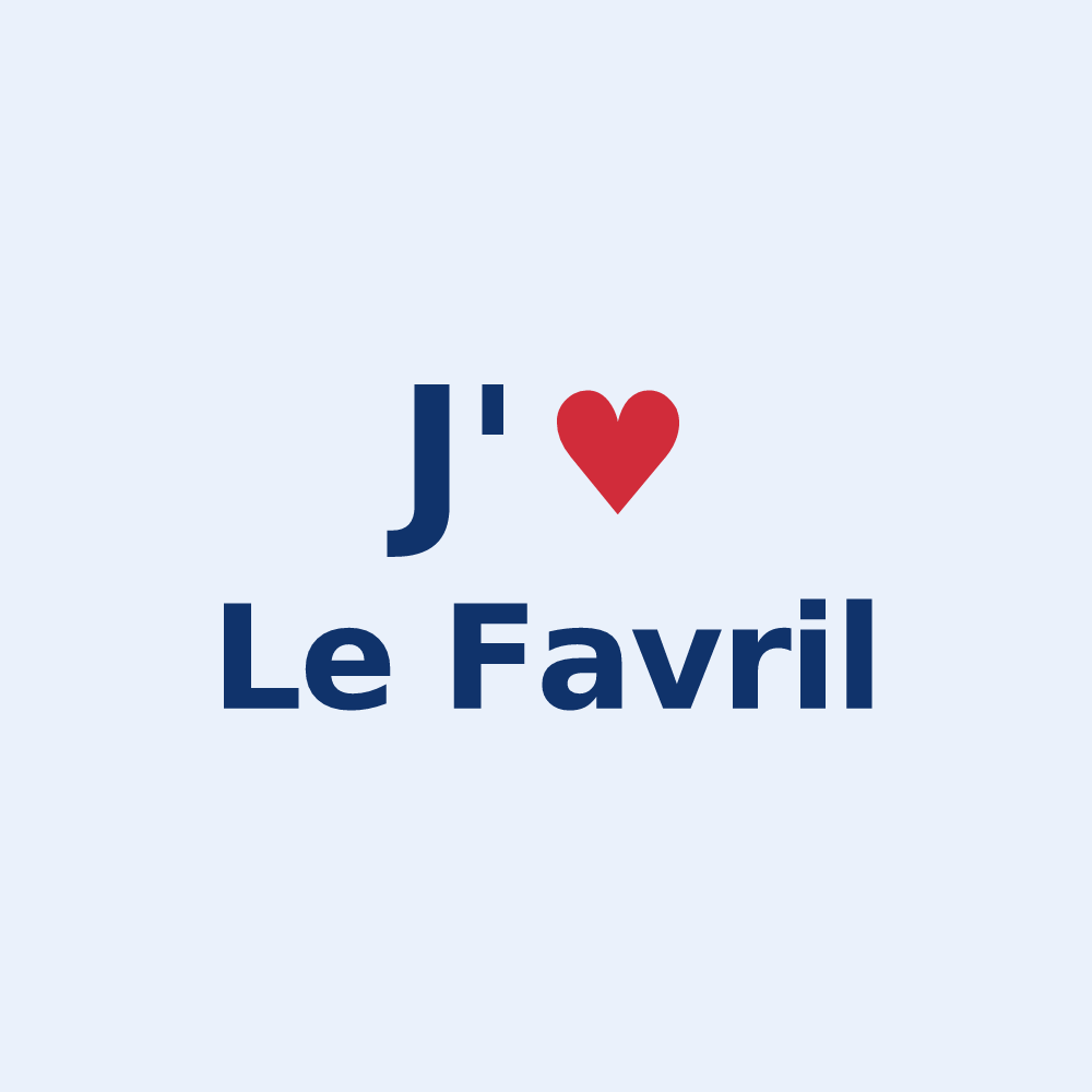 Sticker personnalisé Le Favril — design J'aime Le Favril