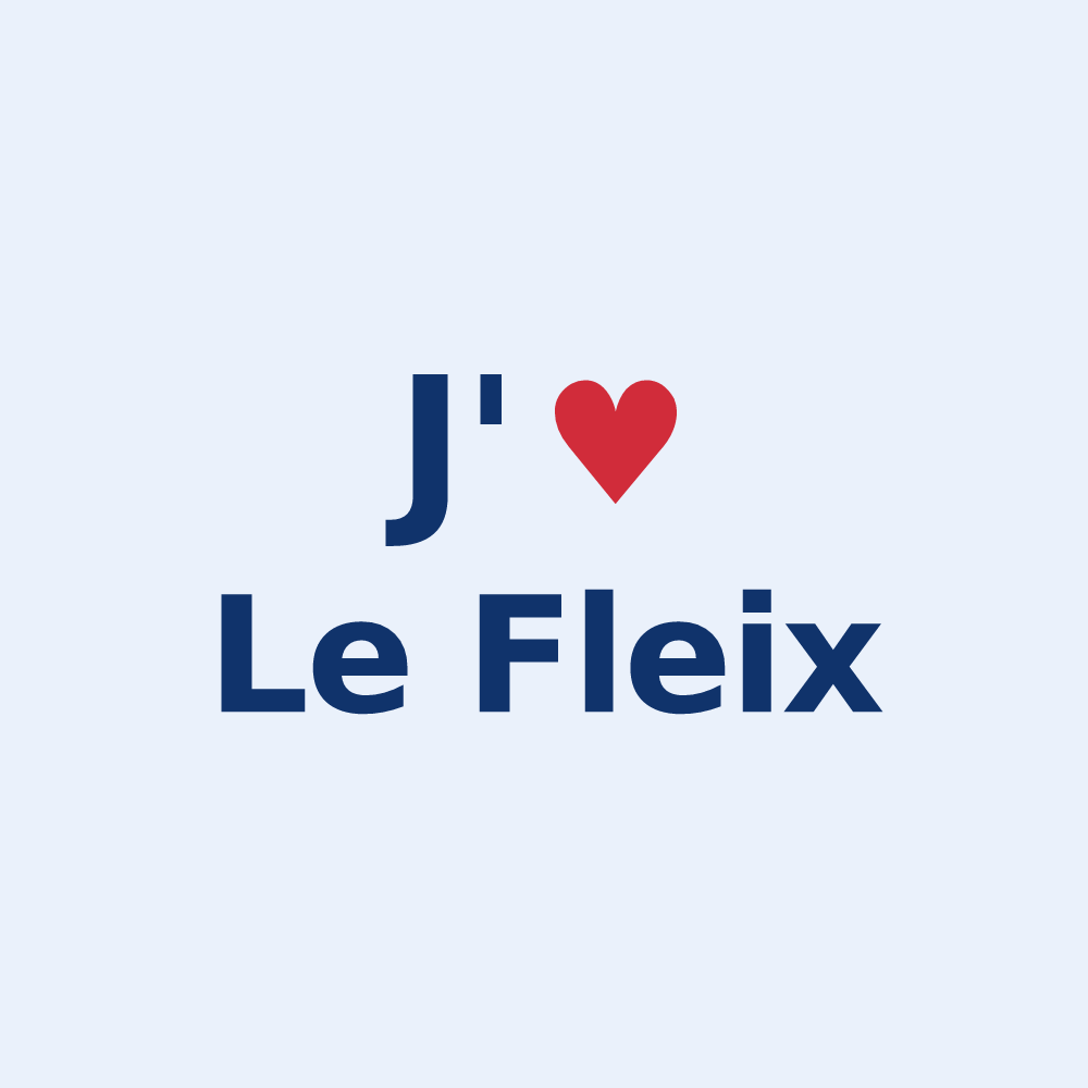 Sticker personnalisé Le Fleix — design J'aime Le Fleix