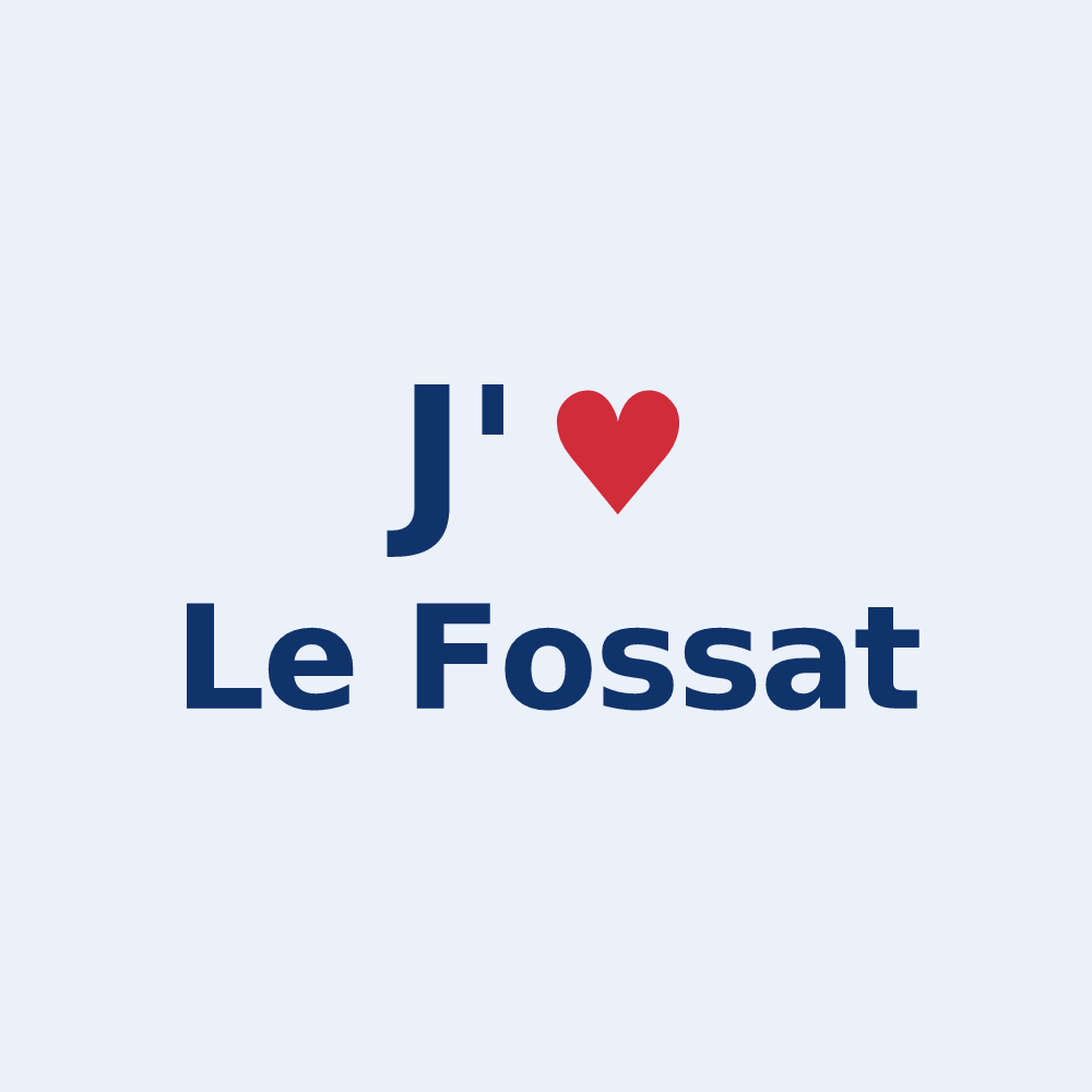Sticker personnalisé Le Fossat — design J'aime Le Fossat