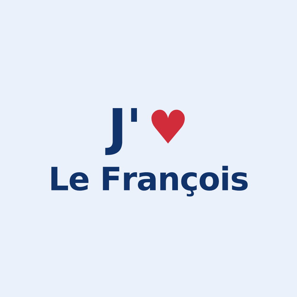 Sticker personnalisé Le François — design J'aime Le François