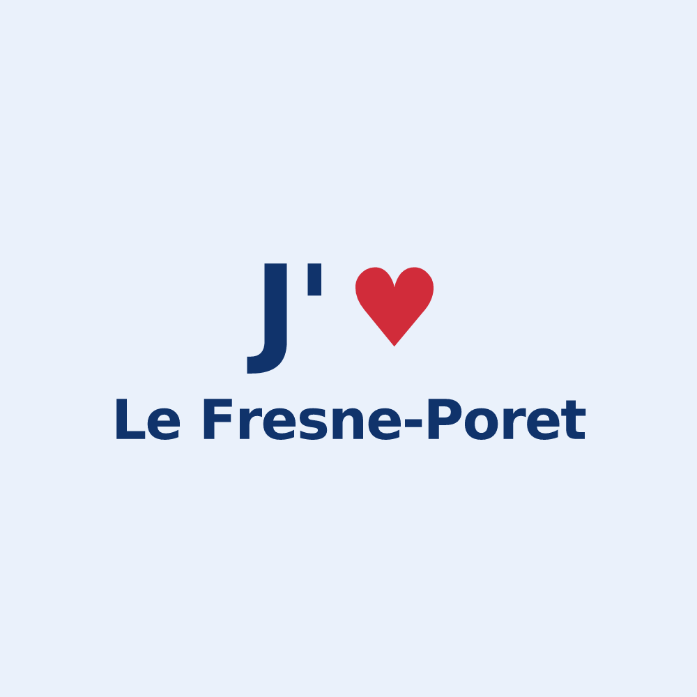 Sticker personnalisé Le Fresne-Poret — design « J'aime Le Fresne-Poret » imprimé sur le sticker