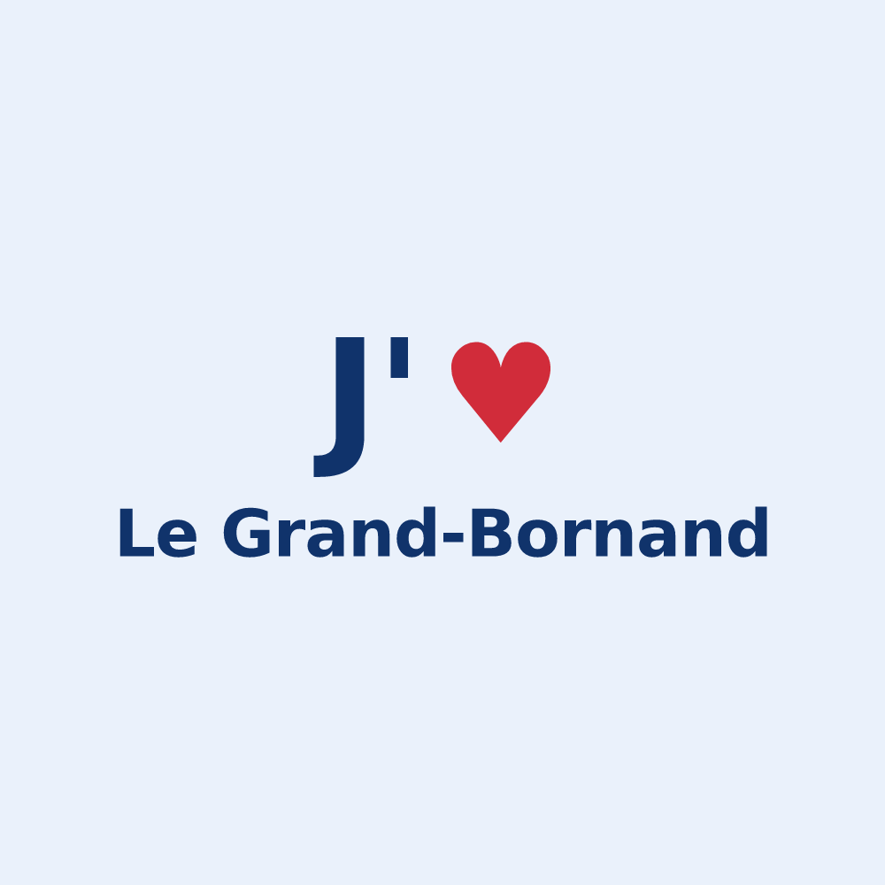 Sticker personnalisé Le Grand-Bornand — design « J'aime Le Grand-Bornand » imprimé sur le sticker