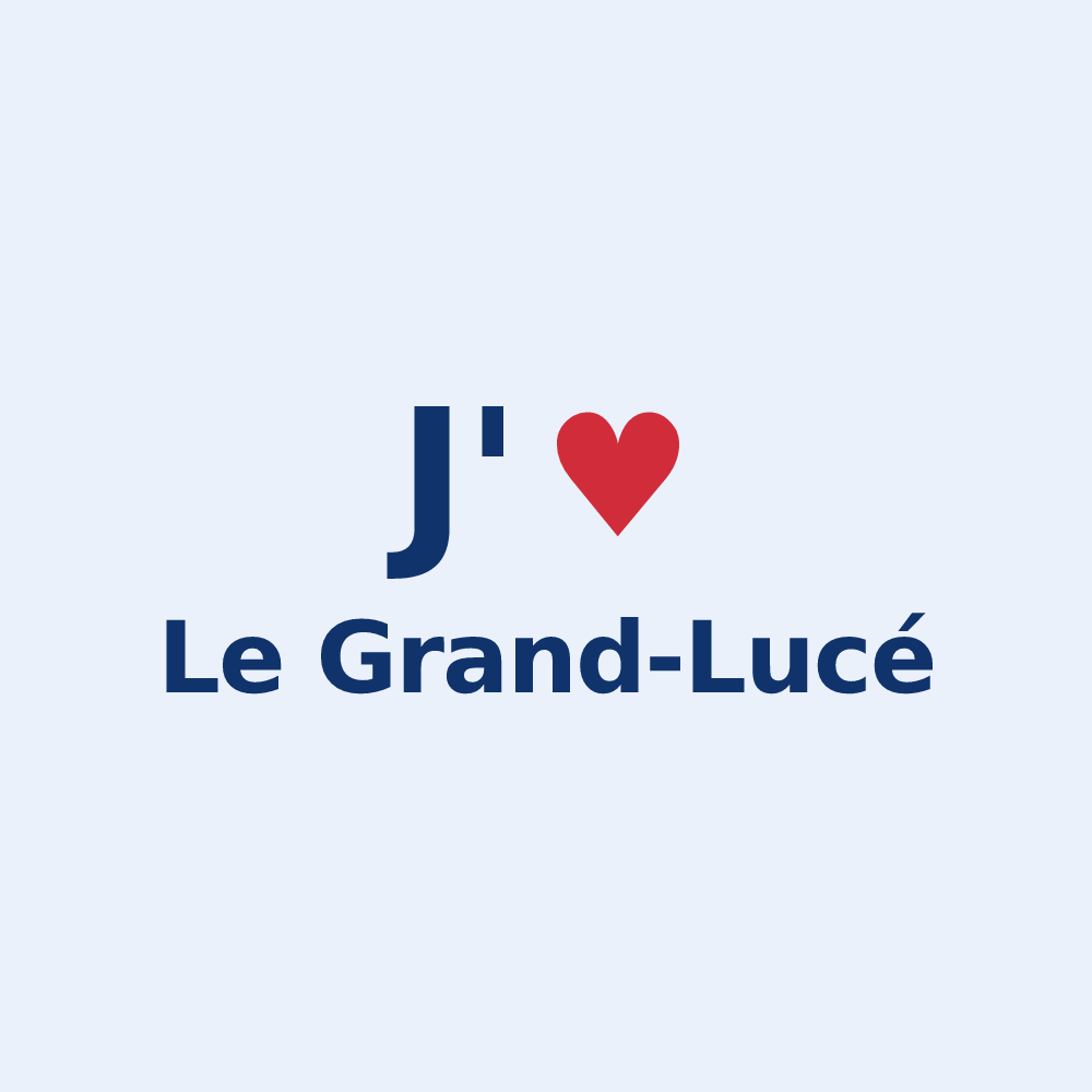 Sticker personnalisé Le Grand-Lucé — design J'aime Le Grand-Lucé