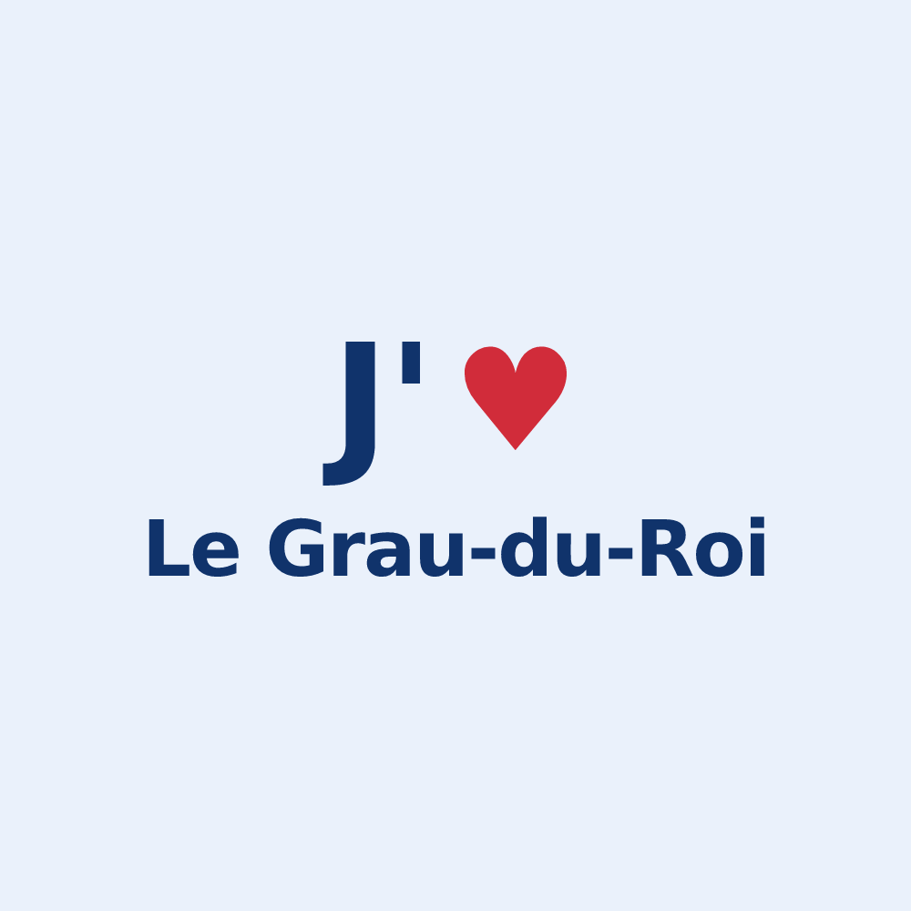 Sticker personnalisé Le Grau-du-Roi — design « J'aime Le Grau-du-Roi » imprimé sur le sticker