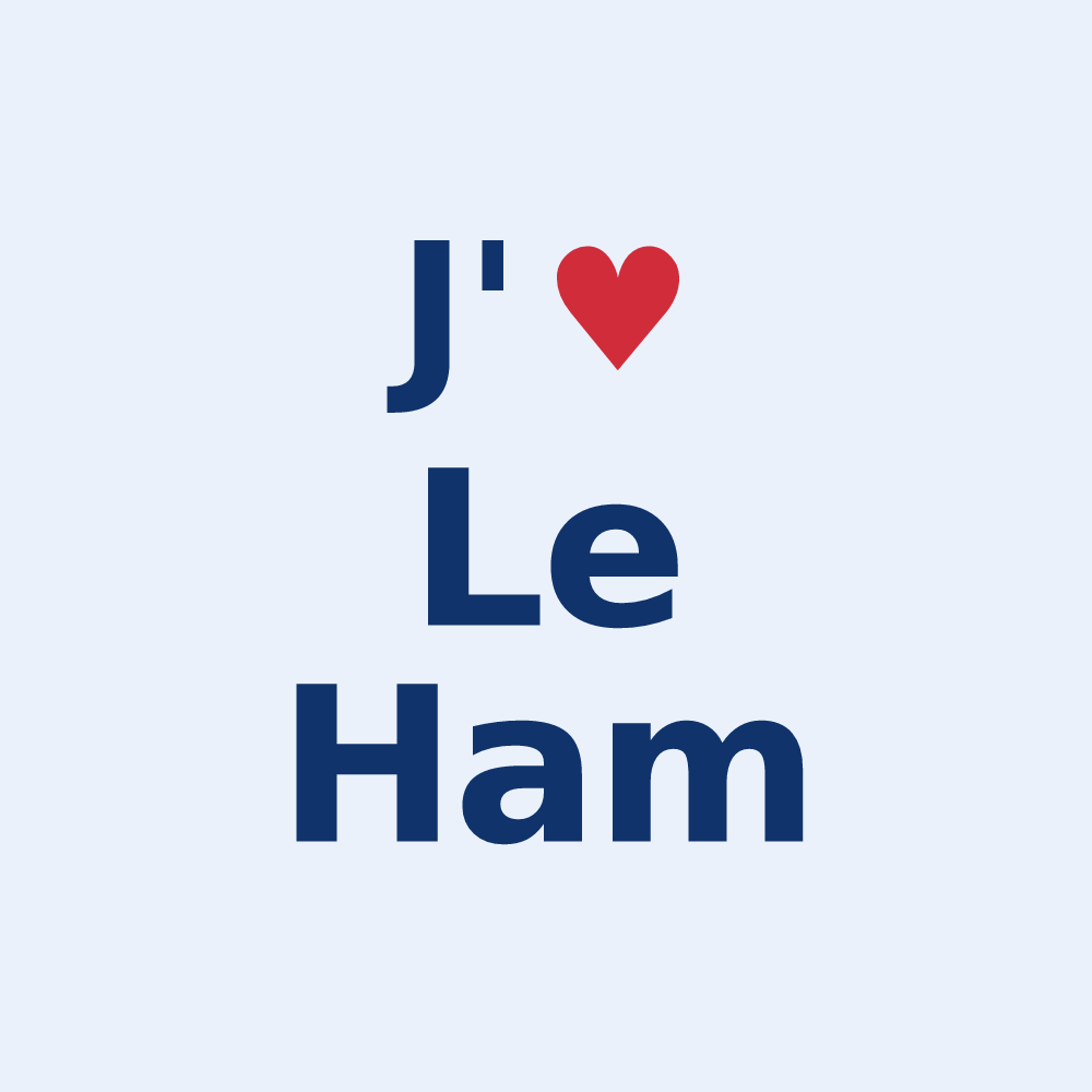 Sticker personnalisé Le Ham — design J'aime Le Ham