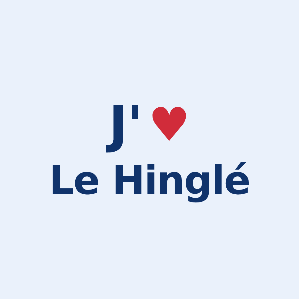 Sticker personnalisé Le Hinglé — design « J'aime Le Hinglé » imprimé sur le sticker